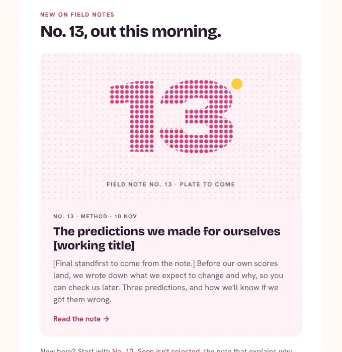 An article feature from the kit's email newsletter